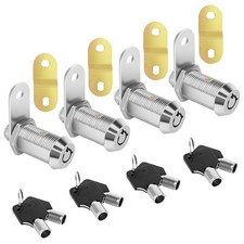 1-1/8" Chrome RV Storage Compartment Cam Locks Keyed Alike 4PCS Camper Trailer