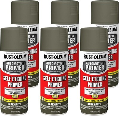 6 Pack Rust-Oleum 249322-6PK Automotive Self Etching Primer Spray Paint, 12 OZ