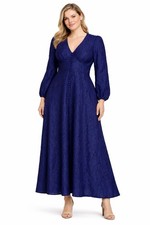 Abbey Glass $325 Brooke Gown Dress Sz XXL Navy Cloud Organza NWT