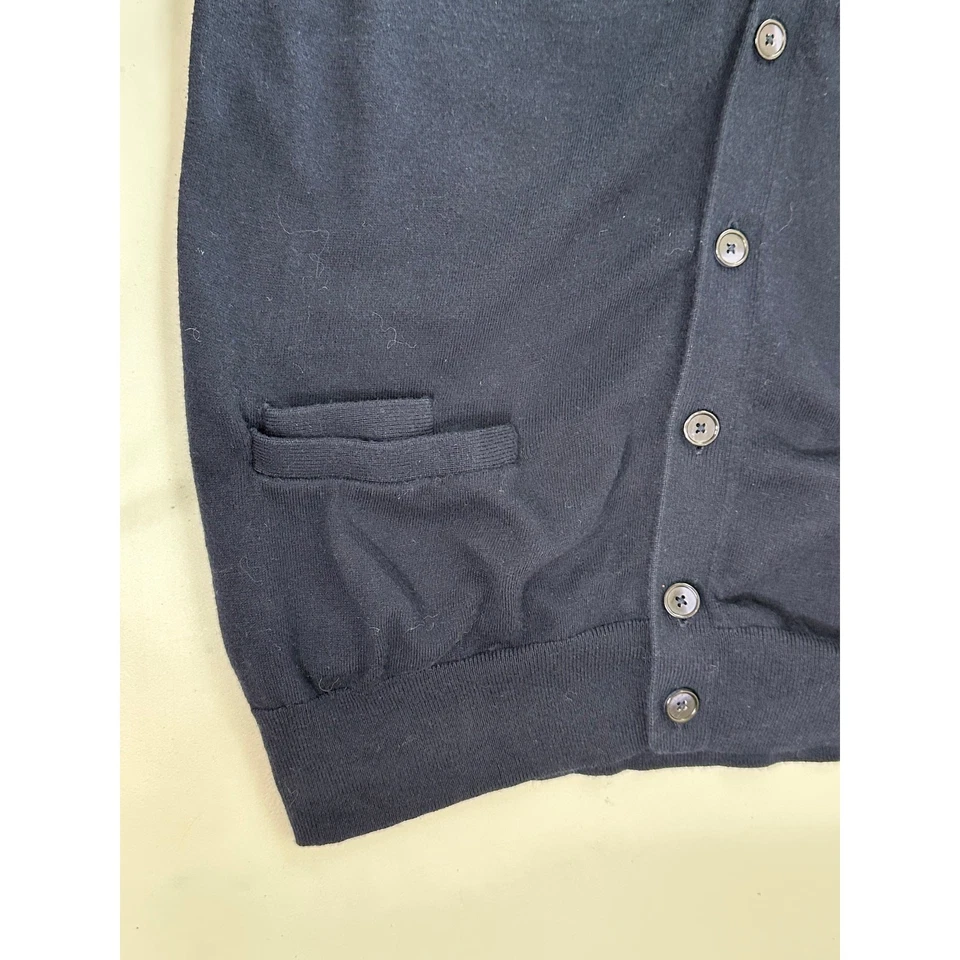 Jos A Bank Reserve Cotton Silk Blend Navy Blue Vest Pockets Workwear Office XL - Image 4 of 4