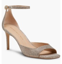 NWD 495 Stuart Weitzman Nudistia 75 mm Sandal Color Poudre Gold US 8.5 B/39