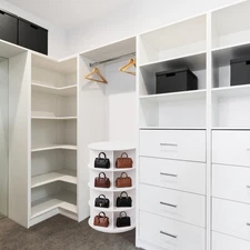 4 Tier Rotating Shoe Rack Tower, Spinning Shoe Display Revolving 360 Shoe Rack