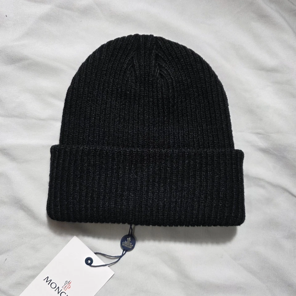 Moncler Black Winter Beanie Hat One Size Fits All New with Tags - Image 2 of 3