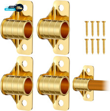 4 Pcs outside Mount Curtain Rod Bracket 3/8" Brass Bracket Set for 3/8" Rodding