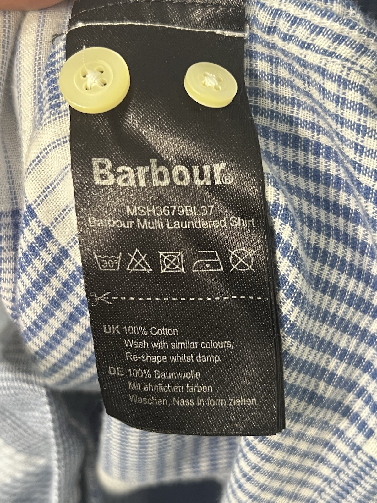Barbour Button Down Gingham Patchwork Shirt Size … - image 4