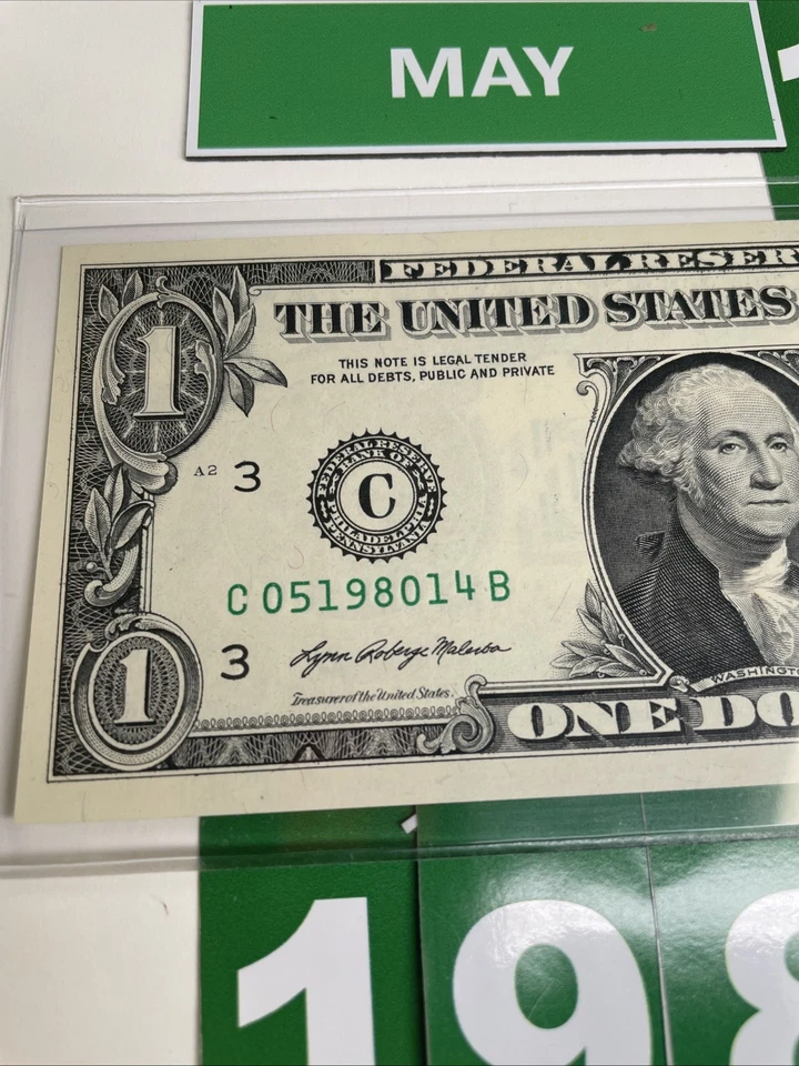 Birthday Note MAY 14 1980 UNCIRCULATED Crisp CONDITION $1 Dollar Bill Fancy 💵 - Image 2 of 4