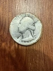 1932-S Key Date Washington Quarter Silver 25c — Good/VG Details — Damage
