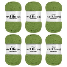 100 Wool Yarn,6 Skeins of 300g/10.58oz Per Skein 50g/109yards /Green