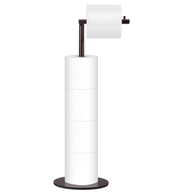 Toilet Paper Holder Stand, Free Standing Toilet Paper Roll Holder for 4 Spare Ro