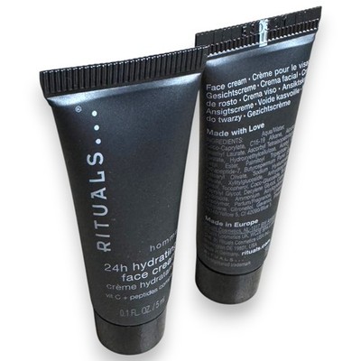 2x RITUALS Mens 24h Hydrating Face Cream With Vitamin C Travel Size 5ML