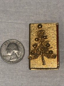 Vintage 14KT Gold Plated Match Box Holder Christmas Tree