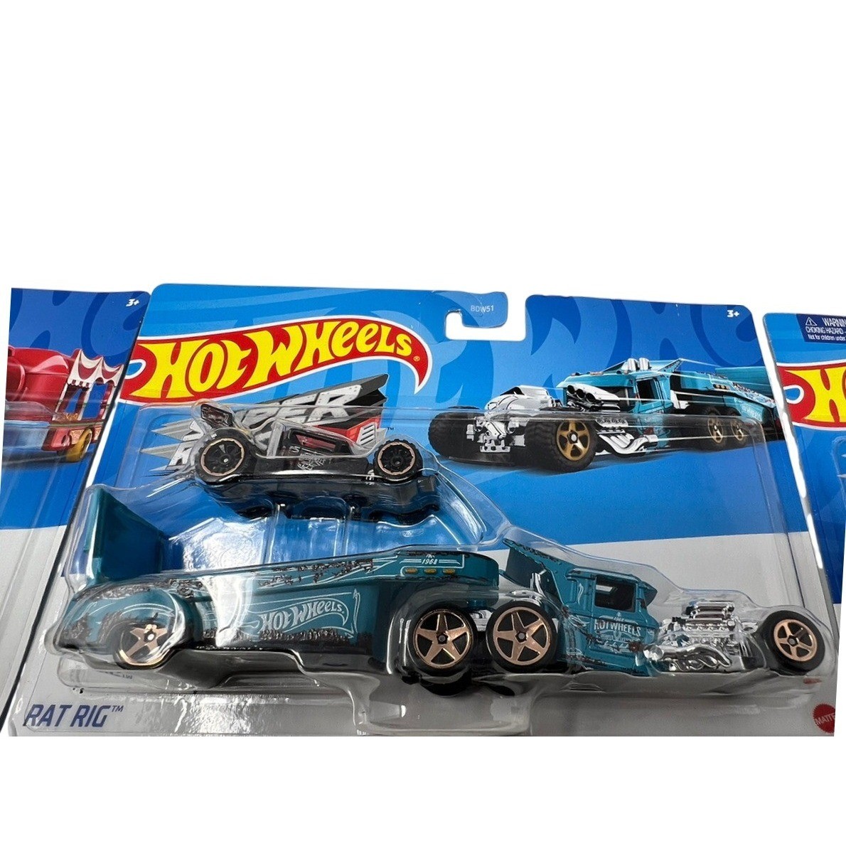 Hot Wheels Super Rig 4Pack Set Baja Battalion Rumble Road Rat Rig