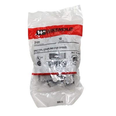 WIREMOLD LEGRAND 2101 GALVENIZED PLATED COUPLING 2100 SERIES, (100 PACK)