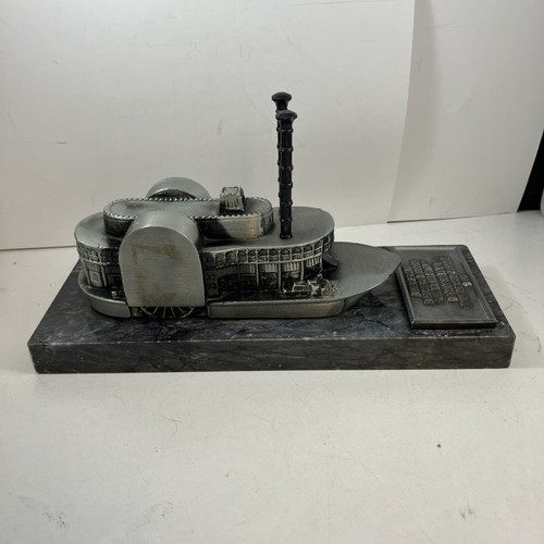 Boatmen’s Bank “Oklahoma Style”Metal Paddleboat On Marble 1993 9”WX3.5”DX4.75”H - Picture 3 of 12