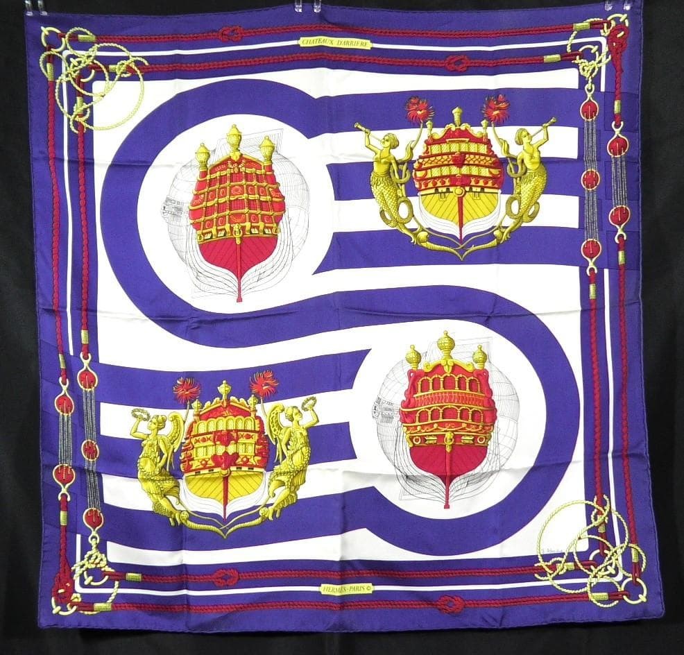 HERMES Carre 90 Silk 100% Scarf Multicolor Authentic G020112