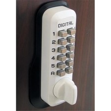 Lockey M-210-WH-EZ Mechanical Keyless Deadbolt Ez Mount Plate Lock - White