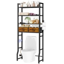 4 Tier Over The Toilet Storage with Drawers, Heavy Duty Bathroom Stand Organi...