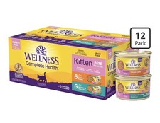 Wellness Complete Health Pate Kitten Wet Cat Food Variety Pack, 3 Ounce, 12 Pack