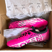 OXEN Metasock DNA Low Cut Rugby Boots Moulded Studs Pink/Black UK 14