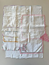 13 Vintage Handkerchiefs Crocheted, Many in Good Condition, Some for Craft