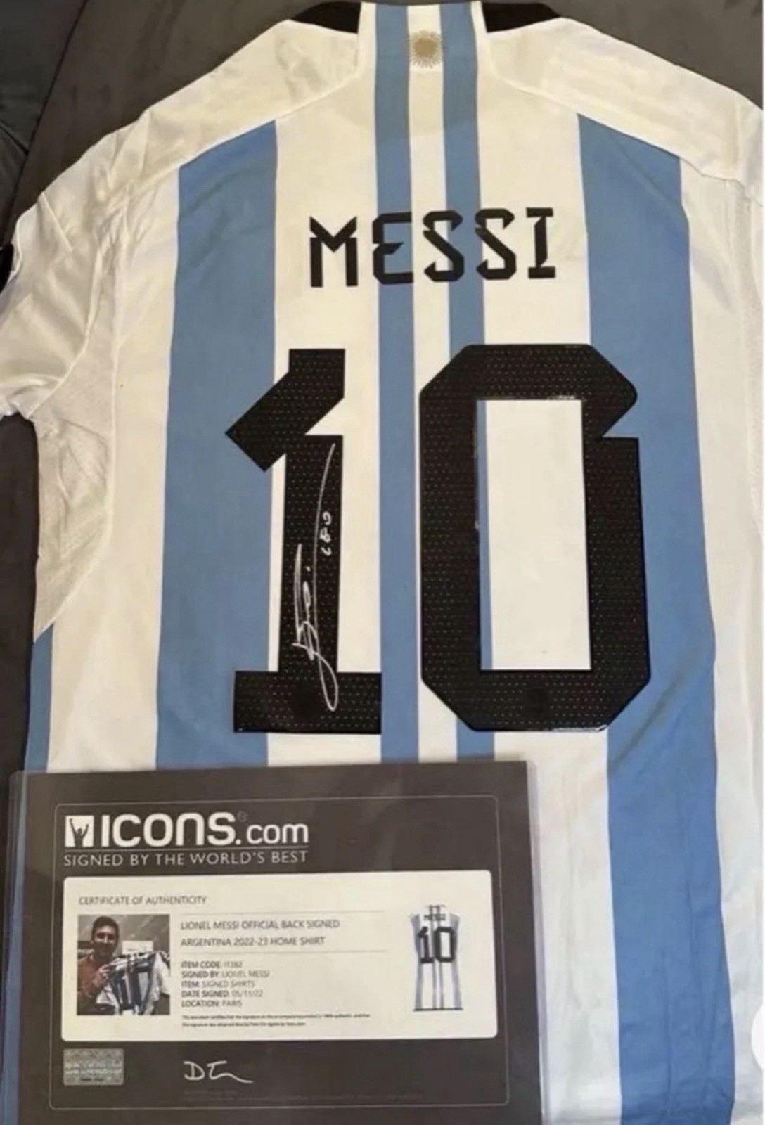 Argentina National Team World Cup 2022 Jersey Signed by Lionel Messi #10
