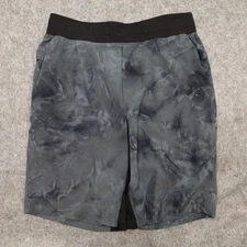 Lululemon Shorts Mens Medium T.H.E. Linerless 9" Gray Tie Dye Gym Run Workout