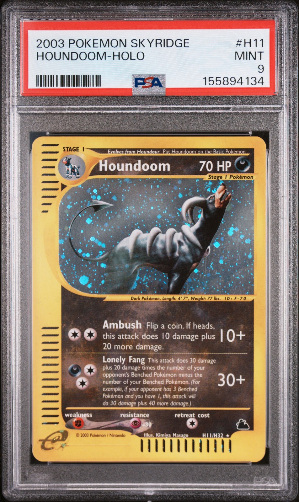 Pokemon Houndoom Holo Skyridge H11/144 PSA 9 Mint