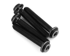 JConcepts 3x18mm "Top Hat" Titanium Screws Black 4 JCO5043-2