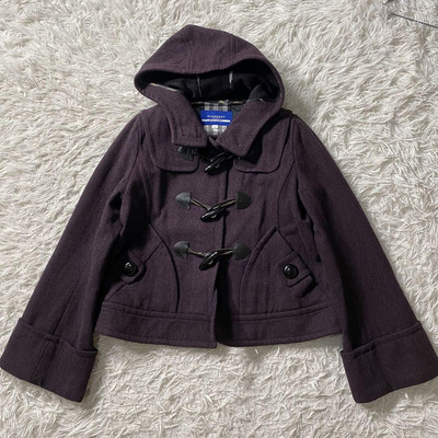 バーバリーブルーレーベル ウール ジャケット ブラウン系 38 Y3903 Burberry Blue Label Nova check Duffle Coat Wool Purple 36/S