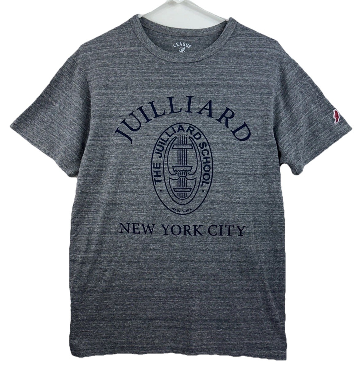 The League Juilliard New York Gray Unisex Medium Poly Cotton Blend T-shirt