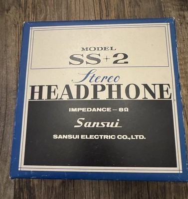 Vintage Sansui SS-2 Stereo Headphones w/ Box Manual 8Ω Made in Japan