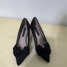 ZARA COLLECTION Black Pointed Toe Pumps with Bow Accent Slip On
