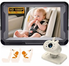 Beige Baby Car Camera 1080P HD Monitor 4.3 Inch IPS 150 WideAngle 360 Night