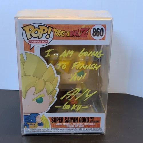 Funko Pop! Dragon Ball Z Super Saiyan Goku #860 Autographed by Peter Kelamis