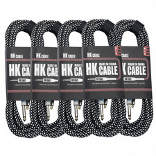PACK OF 5 - 10 metre Premium Guitar Instrument Cable