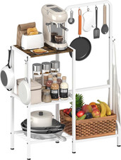 Kitchen Stand Shelf with Storage, 3-Tier Utility Baker'S Rack for Spices, Adjust