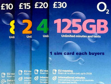 SIM card O2 unlimited data 02 PAY AS YOU GO STANDARD & MICRO NANO SIM CARD