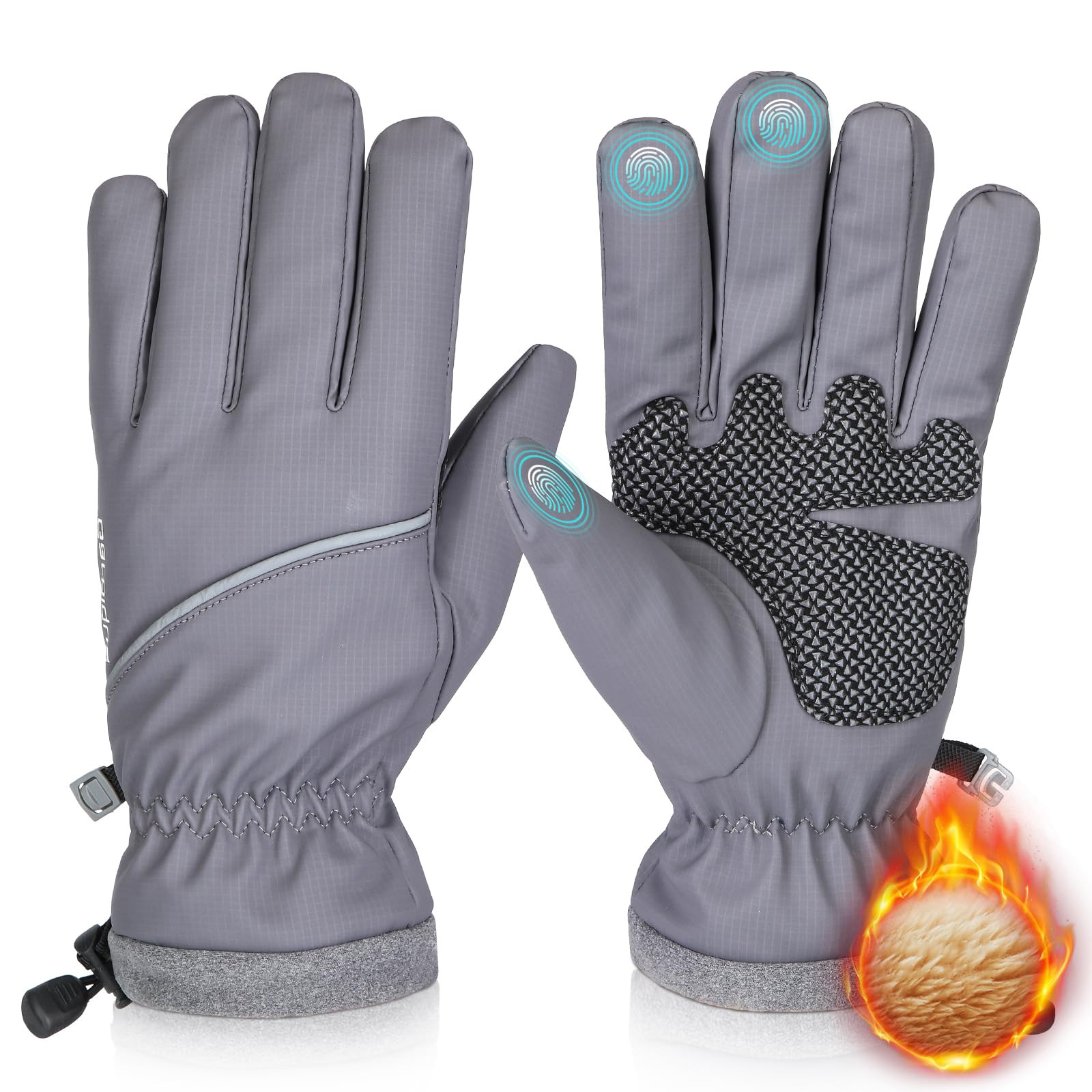 Winter Gloves Waterproof Windproof for Mens Women, Thermal Warm Gloves for Co...-image