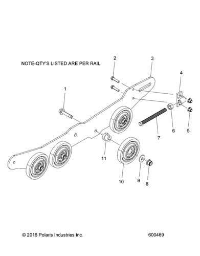 Polaris Rail Plate, Black, Genuine OEM Part 5264029-458, Qty 1 - Picture 2 of 2