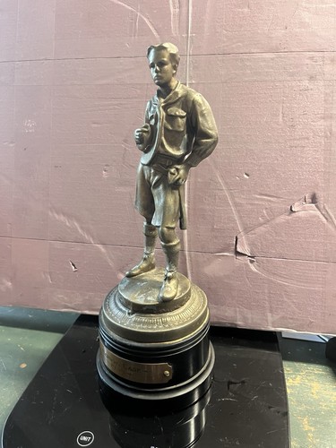1939 BSA Boy Scouts of America Bronze Metal Trophy Statue 11" tall 30s 40s