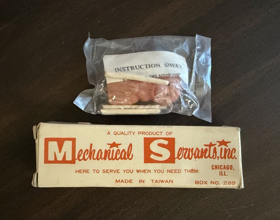 Mechanical Servants Inc Vintage Smokin Monkey,  Elephant Key Chain Puzzle w/Box