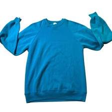 Vintage Mens Jerzees Teal Sweatshirt - Size Medium 38-40 - Made In USA