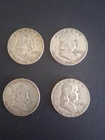 Franklin Half Dollar Silver Coins 1949-1952 Lot of 4 Circulated 50C