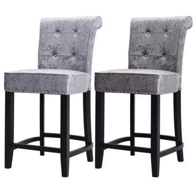 1/2PCS Crushed Velvet Breakfast Bar Stool Dining Chair Bistro Cafe Knocker  Seat UK