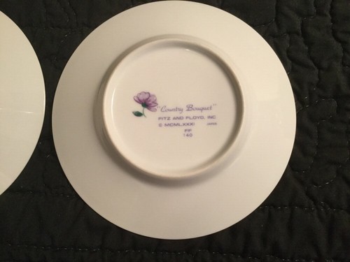 Set of 2 Fitz & Floyd Country Bouquet Salad Appetizer Dessert Plate - Picture 5 of 6