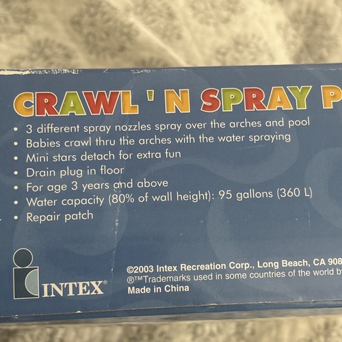 Vintage 2003 Intex Wet Set Crawl N’ Spray Play Pool aufblasbar 130”x 31” selten VERSIEGELT - Bild 4 von 10