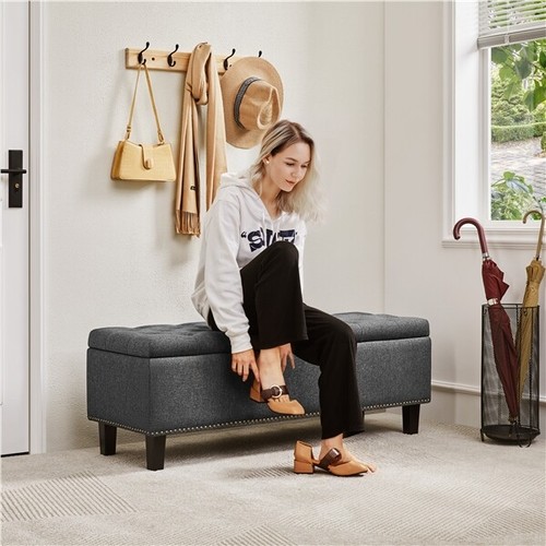 Classic 50-inch Entryway Bench Footstool Bench with Button-Tufted, Bedroom Bench - Picture 2 of 9