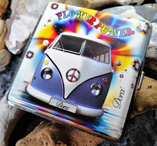 Zigarettenetui Zigaretten Etui Dose Box Leder Design Modell Serie VW Bus T 1 - Bild 2 von 5