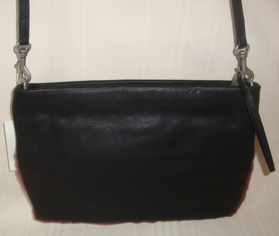 Bandolera sin asas UGG Nico de cuero genuino de piel de oveja NUEVA venta al por menor $215 RARA Foto 3 de 4