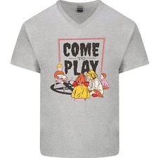 Come to Play Lets Summon Demons Ouija Board Mens V-Neck Cotton T-Shirt